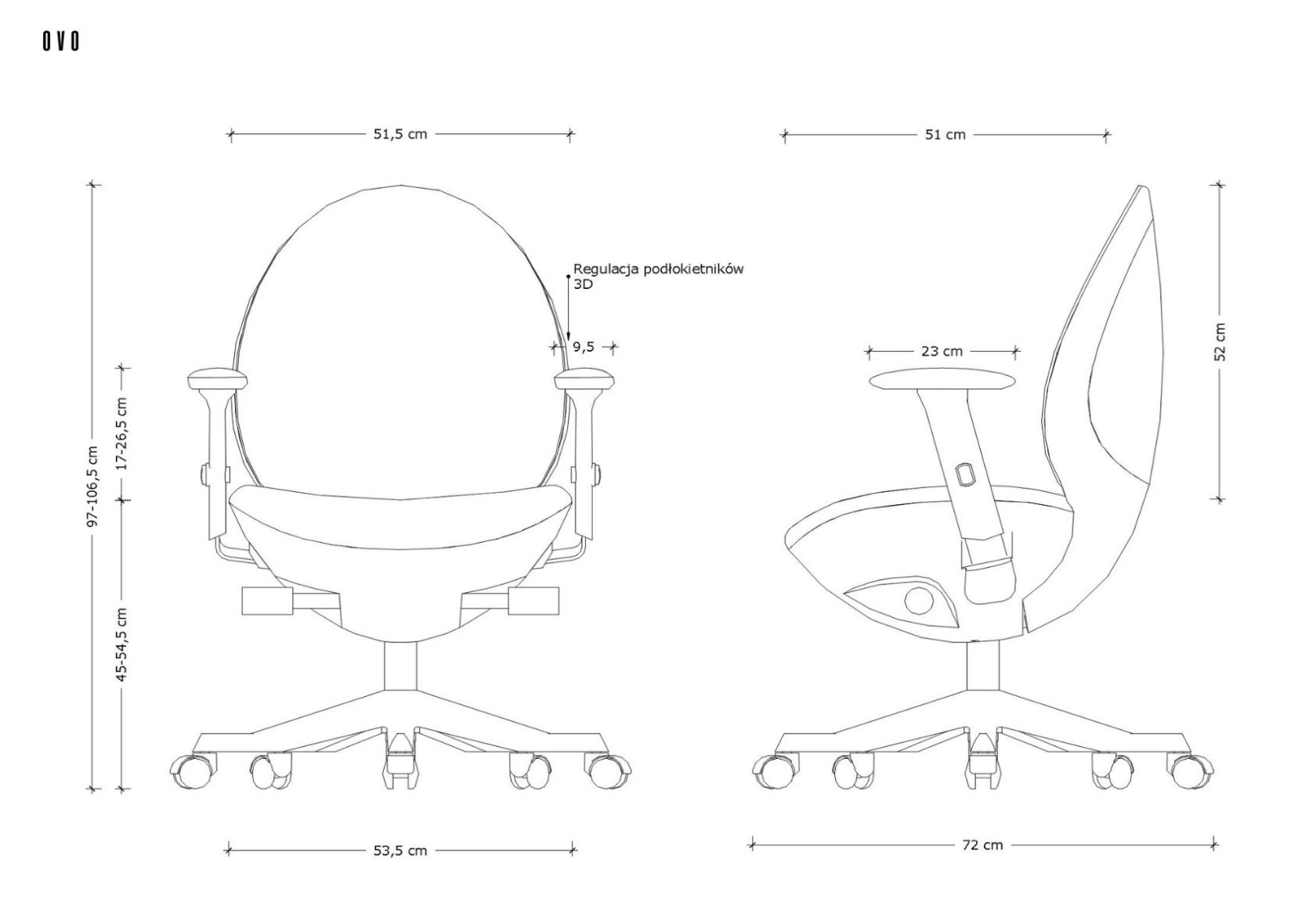 ergonomiczny fotel biurowy ovo, fotel obrotowy do komputera